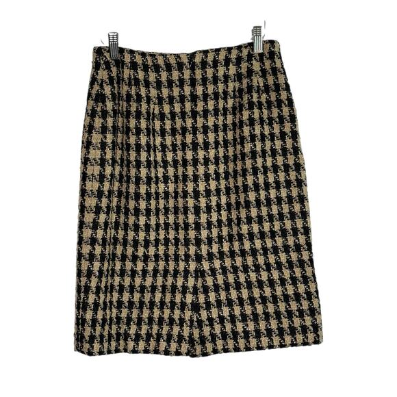 Talbots Black and Brown Houndstooth Wool Blend Skirt Suit, Size 4p, Pre-owned - Picture 6 of 9
